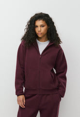 Cozy Sweatfleece Perfect Zip Hoodie - GALA PLUM