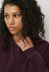 Cozy Sweatfleece Perfect Zip Hoodie - GALA PLUM