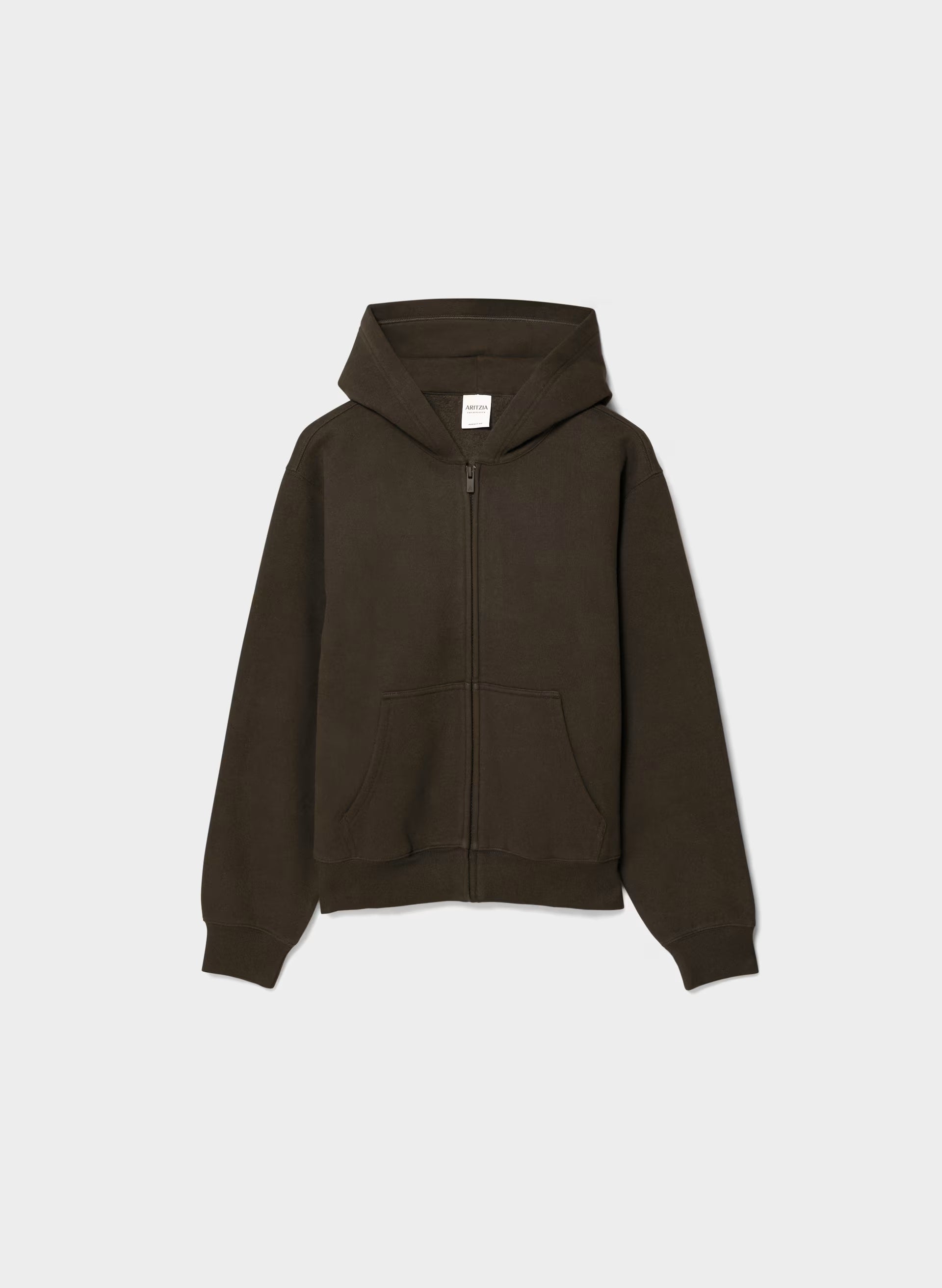 Cozy Sweatfleece Perfect Zip Hoodie - CACAO NIB BROWN