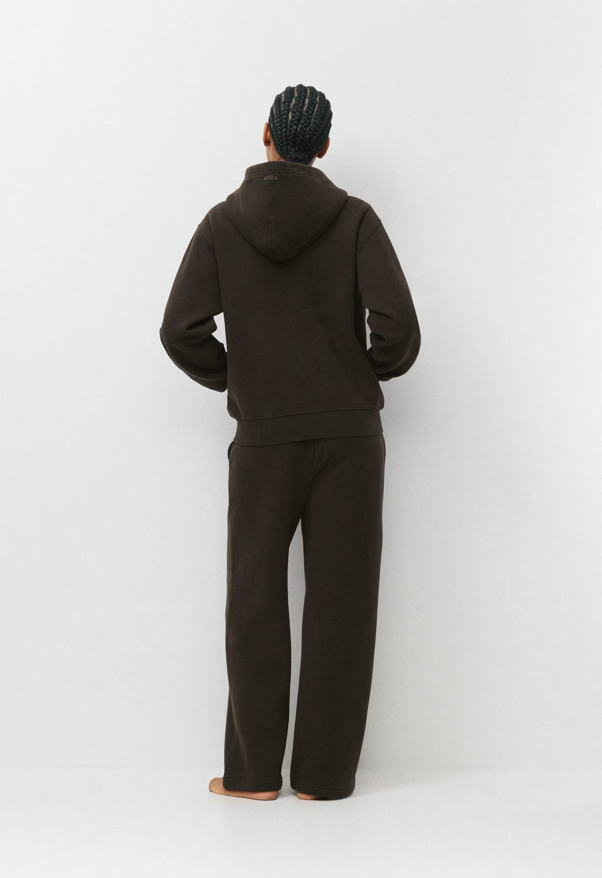 Cozy Sweatfleece Perfect Zip Hoodie - CACAO NIB BROWN