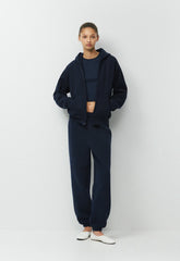 Cozy Sweatfleece Perfect Zip Hoodie - ADMIRAL NAVY
