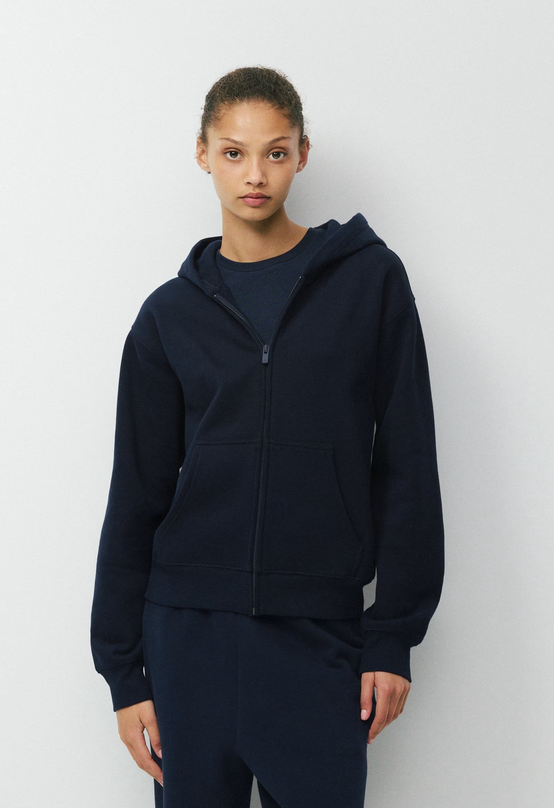 Cozy Sweatfleece Perfect Zip Hoodie - ADMIRAL NAVY