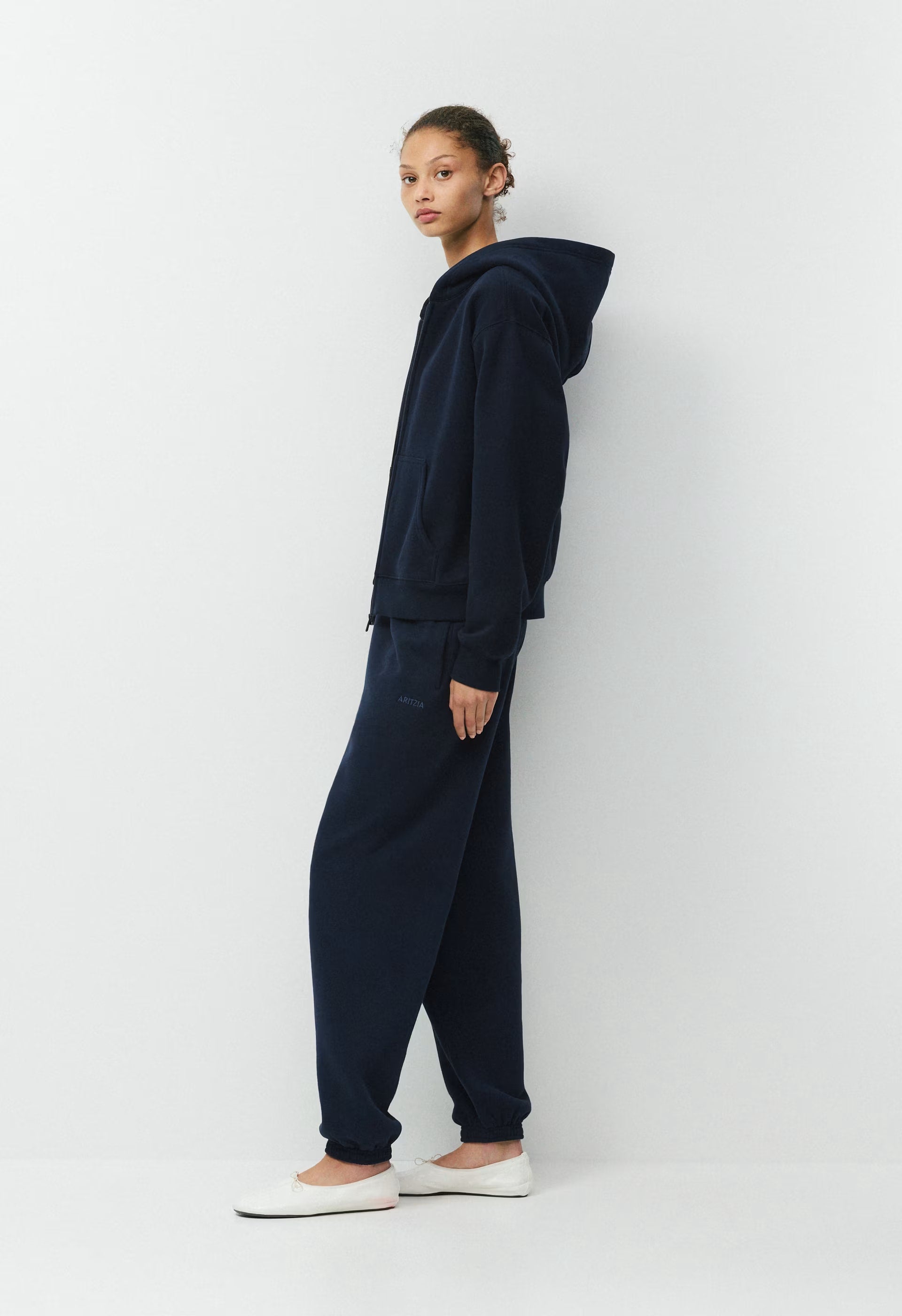 Cozy Sweatfleece Perfect Zip Hoodie - ADMIRAL NAVY