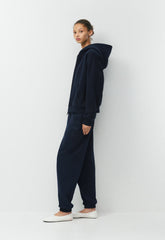 Cozy Sweatfleece Perfect Zip Hoodie - ADMIRAL NAVY