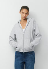 Cozy Sweatfleece Perfect Zip Hoodie - HEATHER CHROME
