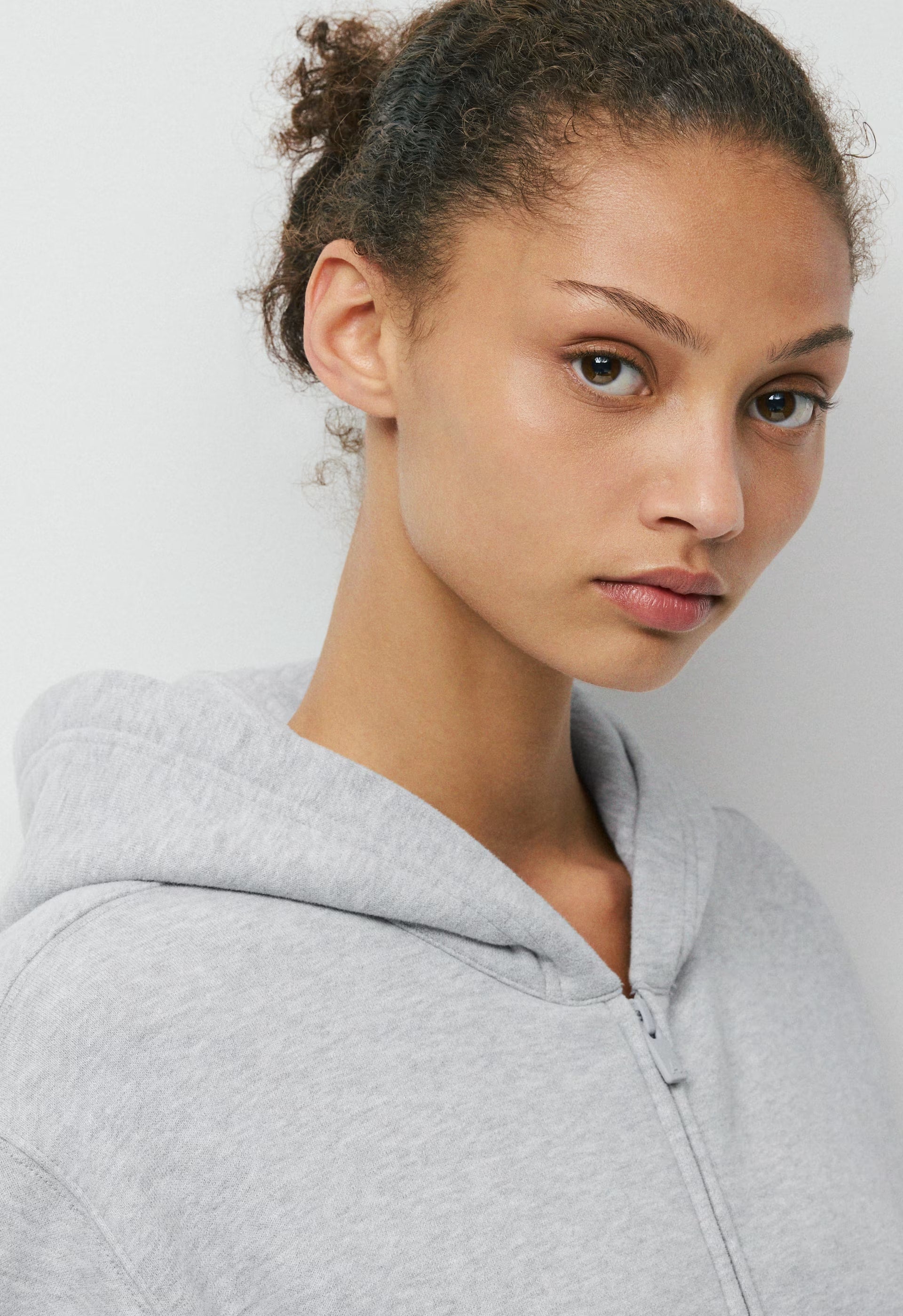 Cozy Sweatfleece Perfect Zip Hoodie - HEATHER CHROME