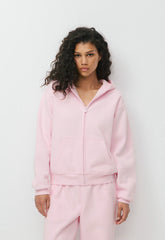 Cozy Sweatfleece Perfect Zip Hoodie - MAGNOLIA