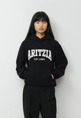Cozy Sweatfleece Perfect Hoodie - BLACK/LIGHT BIRCH