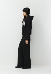 Cozy Sweatfleece Perfect Hoodie - BLACK/LIGHT BIRCH