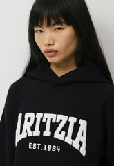 Cozy Sweatfleece Perfect Hoodie - BLACK/LIGHT BIRCH
