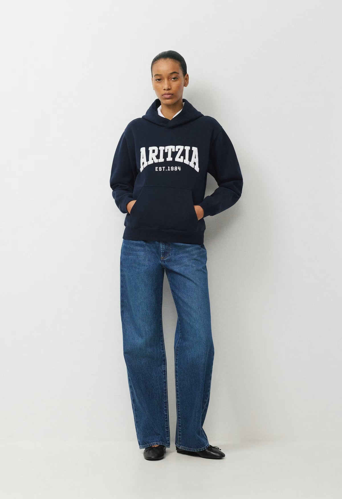 Cozy Sweatfleece Perfect Hoodie - ADMIRAL NVY/LT BIRCH