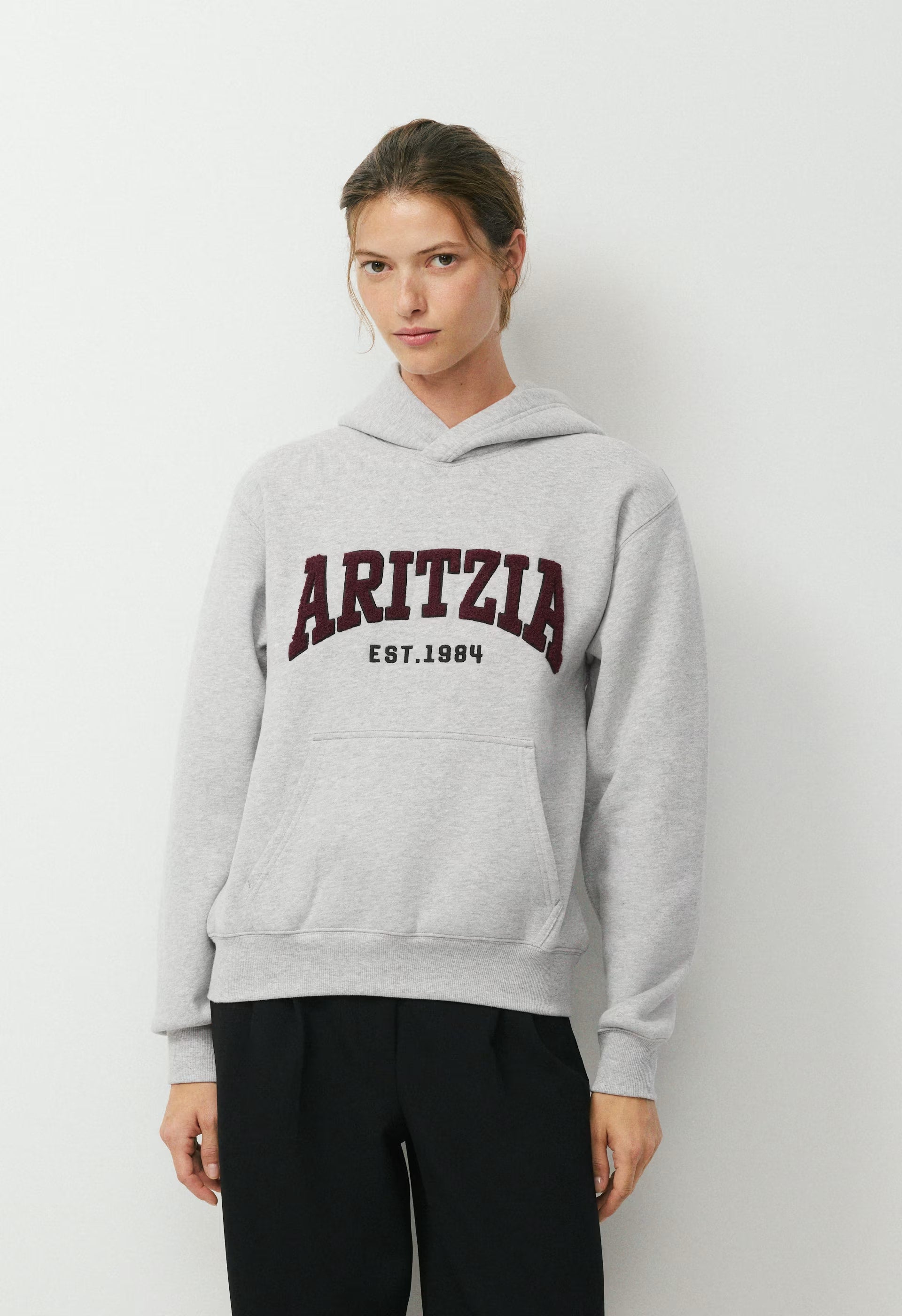 Cozy Sweatfleece Perfect Hoodie - HTHR CHRM/ GL PLUM
