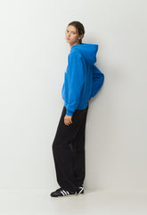 Cozy Sweatfleece Perfect Hoodie - LAZULI BLUE/LT BIRCH