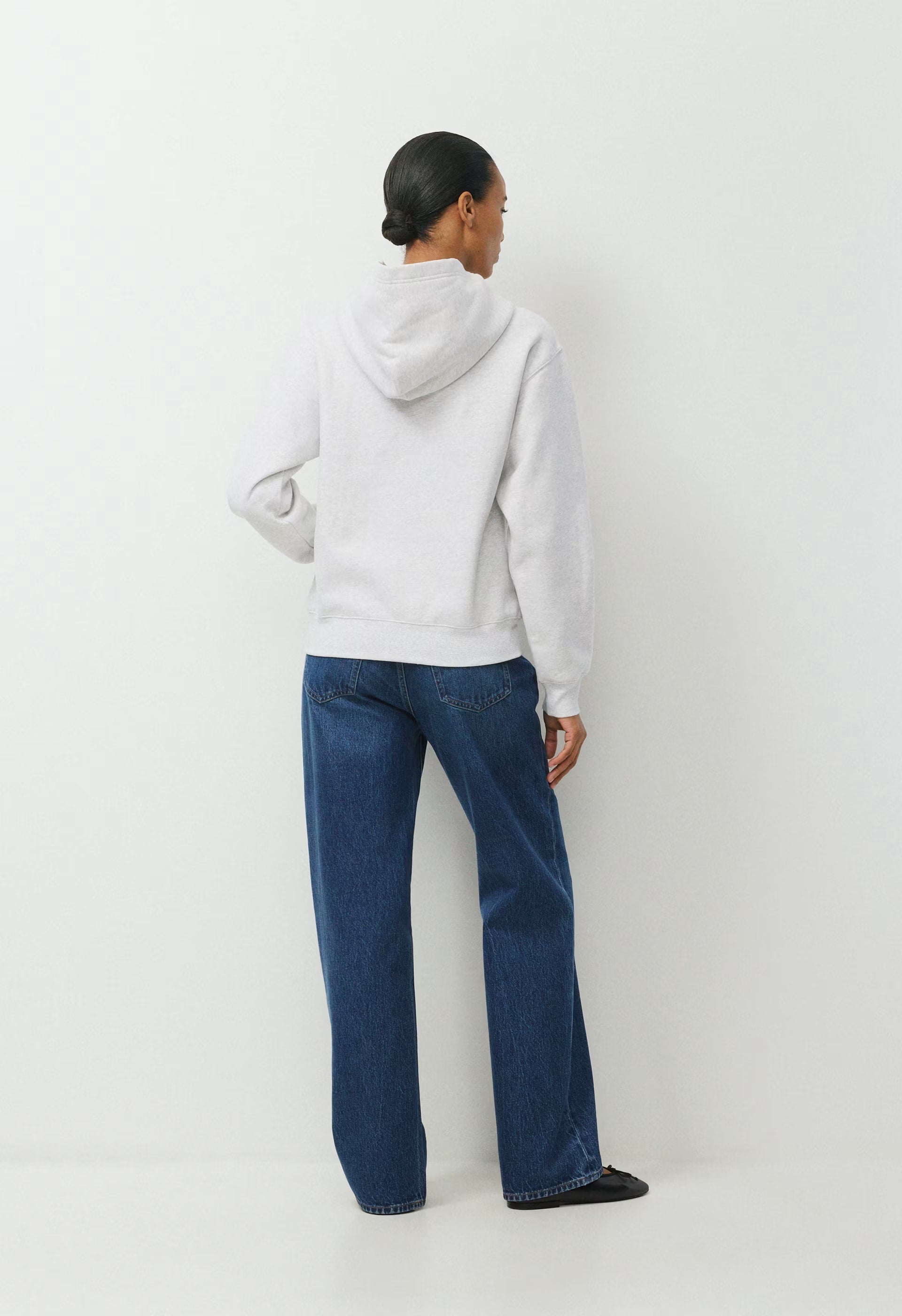 Cozy Sweatfleece Perfect Hoodie - HTR CLD WHITE/VSTY RED