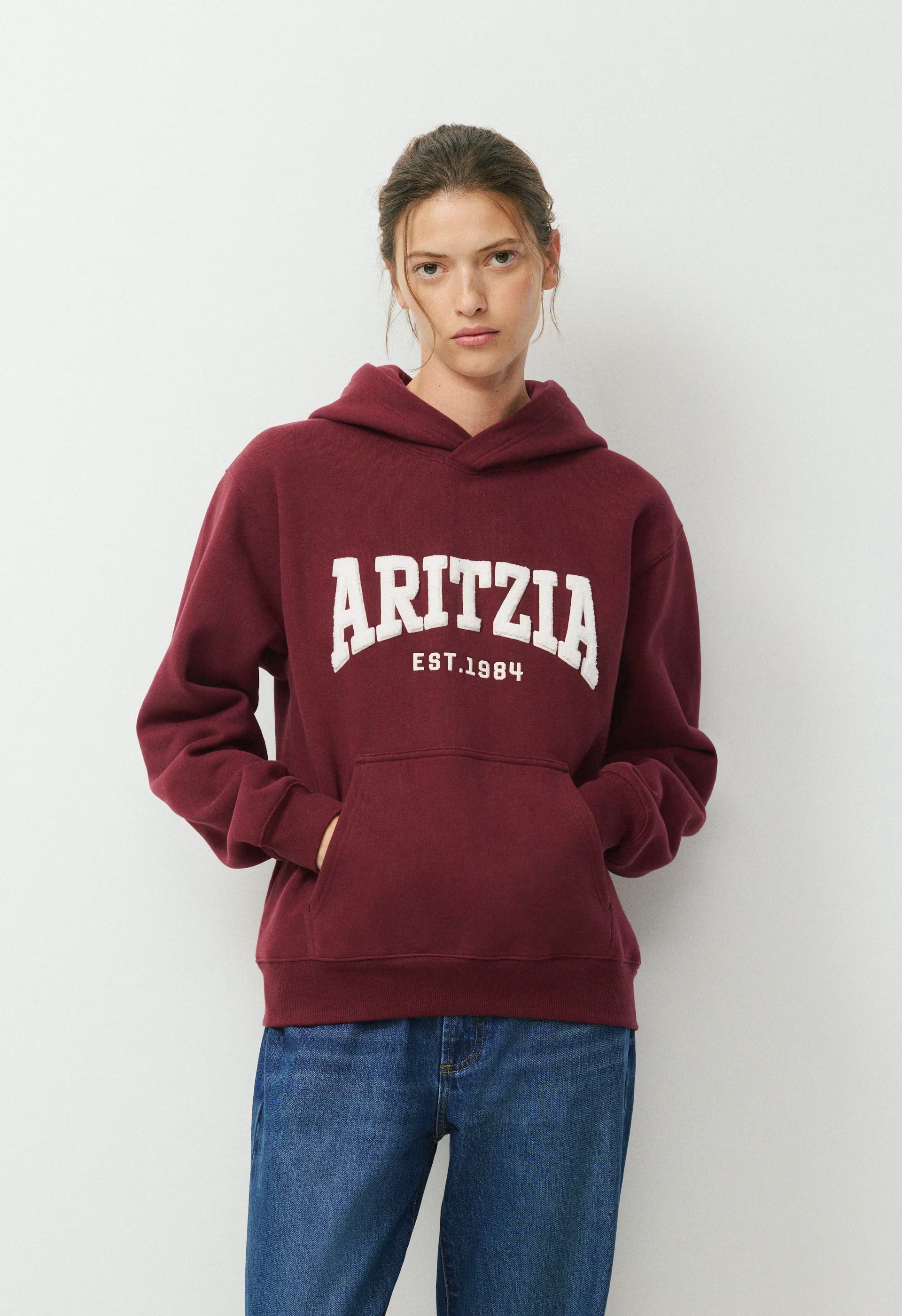 Cozy Sweatfleece Perfect Hoodie - SMAC BURGUNDY/LT BIRCH