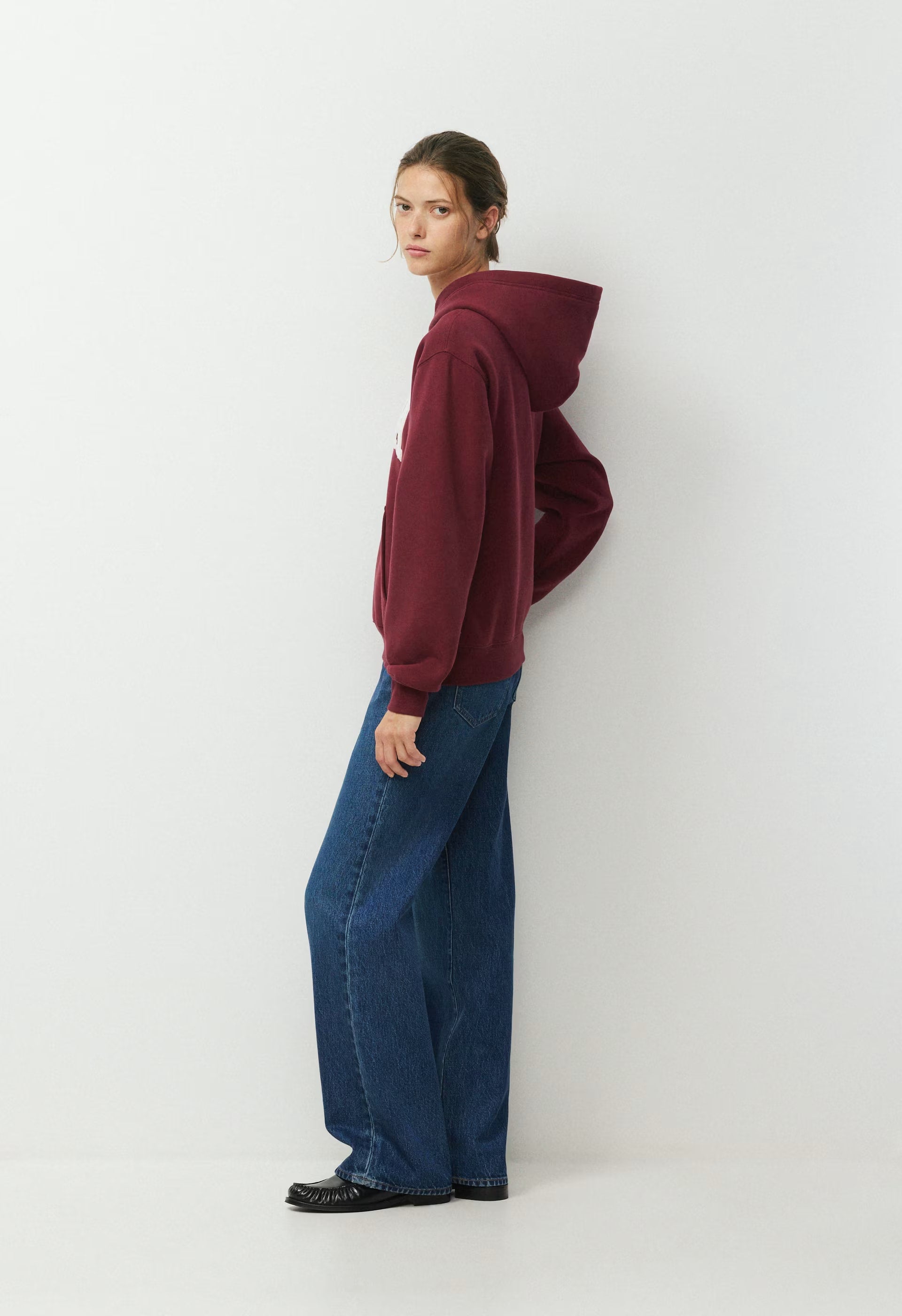 Cozy Sweatfleece Perfect Hoodie - SMAC BURGUNDY/LT BIRCH