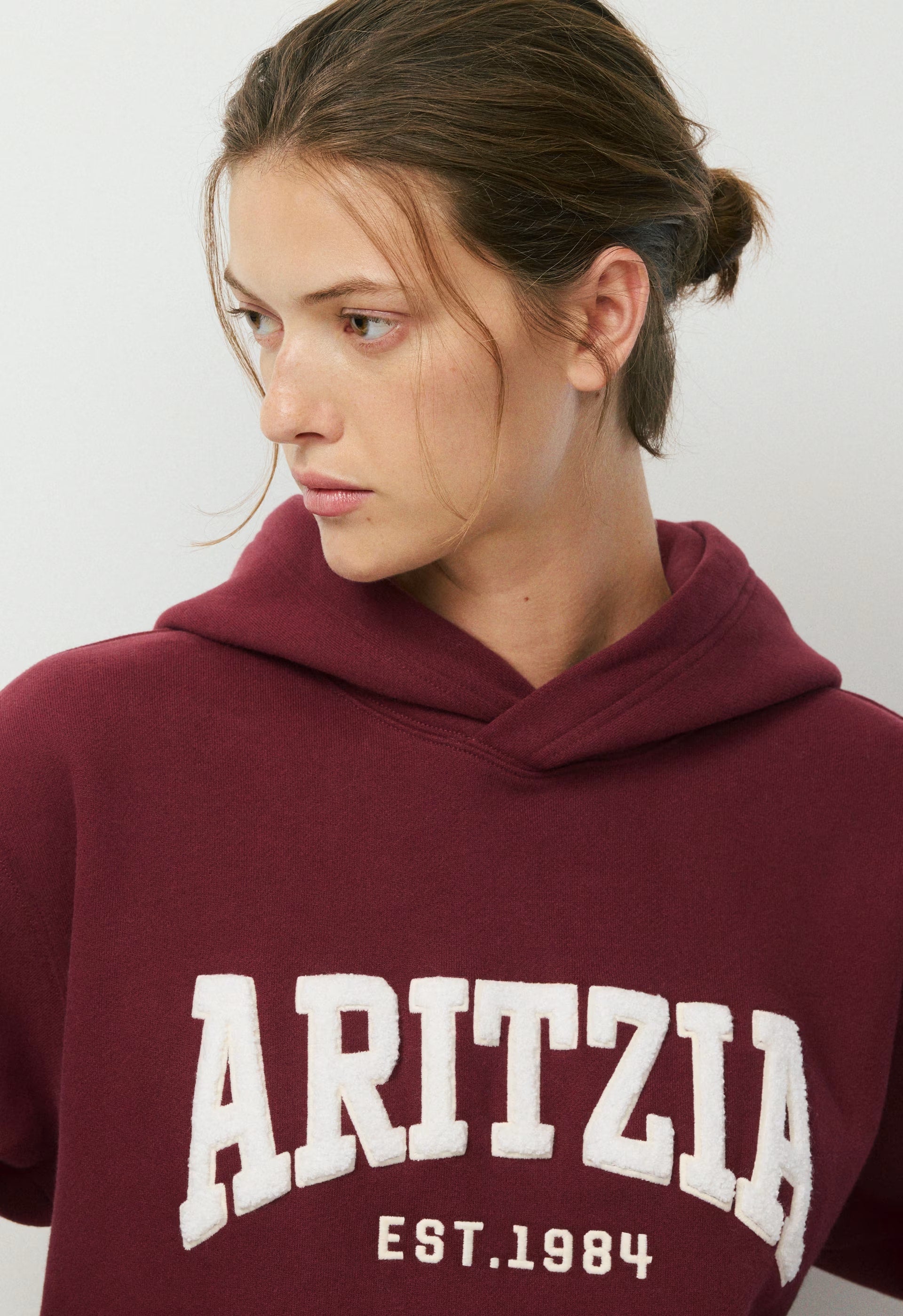 Cozy Sweatfleece Perfect Hoodie - SMAC BURGUNDY/LT BIRCH