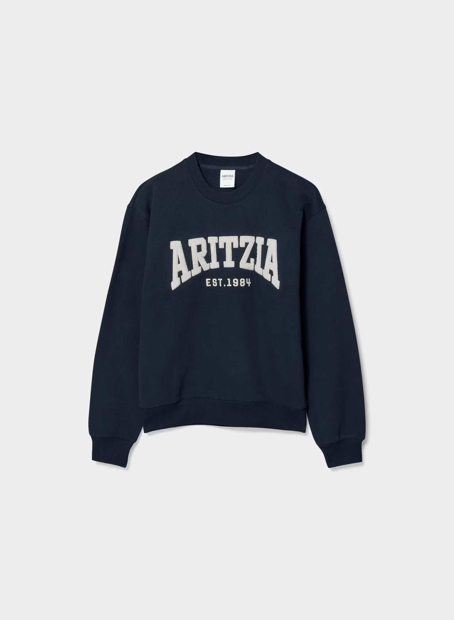 Cozy Sweatfleece Perfect Crew Sweatshirt - ADMIRAL NVY/LT BIRCH