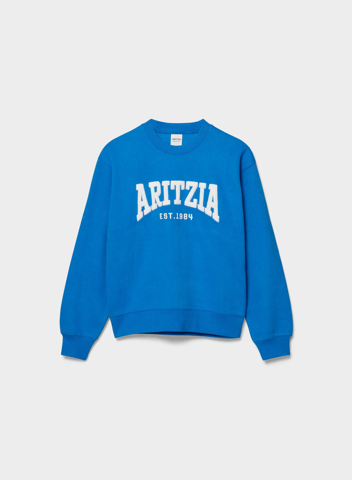 Cozy Sweatfleece Perfect Crew Sweatshirt - LAZULI BLUE/LT BIRCH