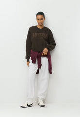 Cozy Sweatfleece Perfect Crew Sweatshirt - LAZULI BLUE/LT BIRCH