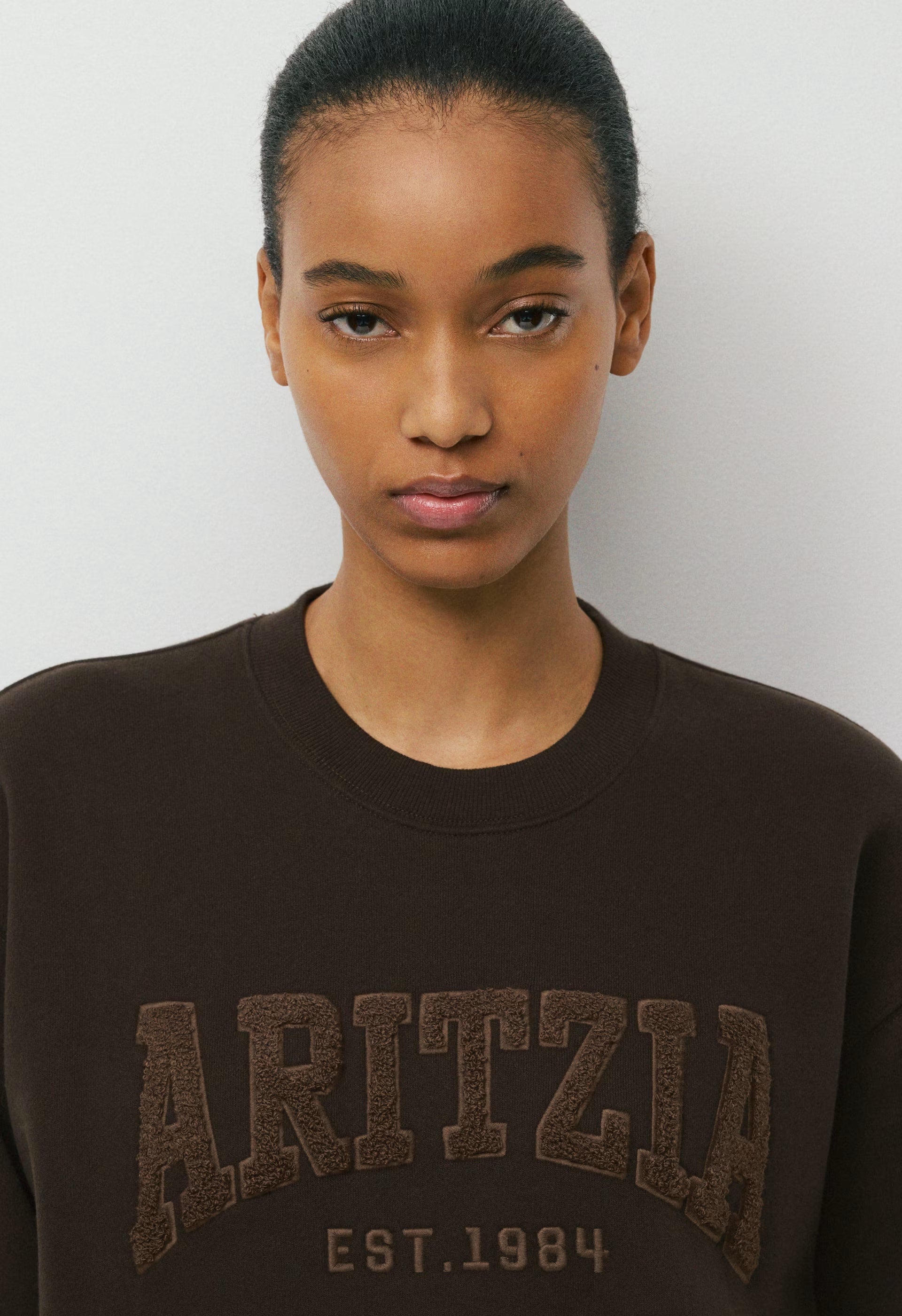 Cozy Sweatfleece Perfect Crew Sweatshirt - LAZULI BLUE/LT BIRCH