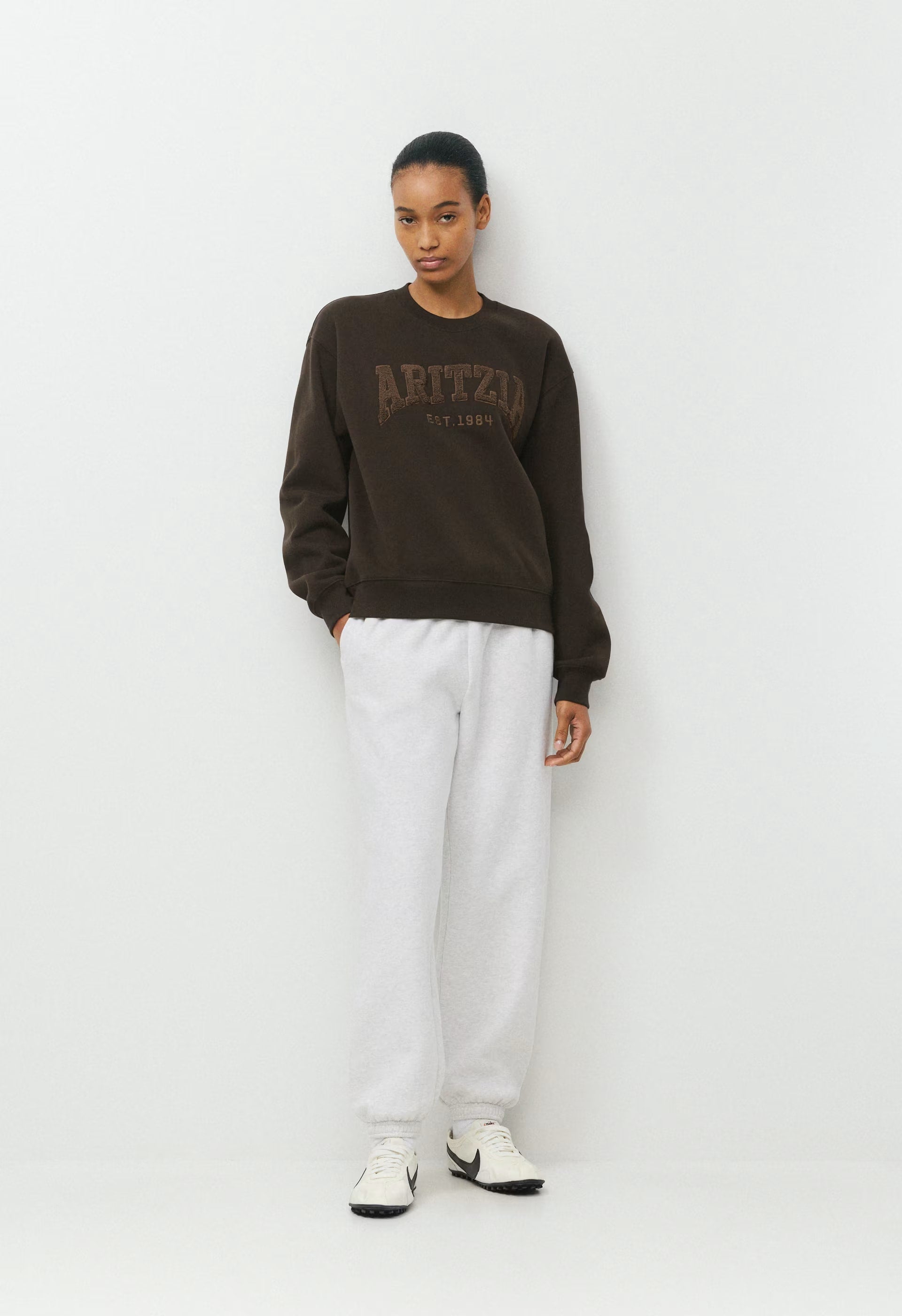 Cozy Sweatfleece Perfect Crew Sweatshirt - LAZULI BLUE/LT BIRCH