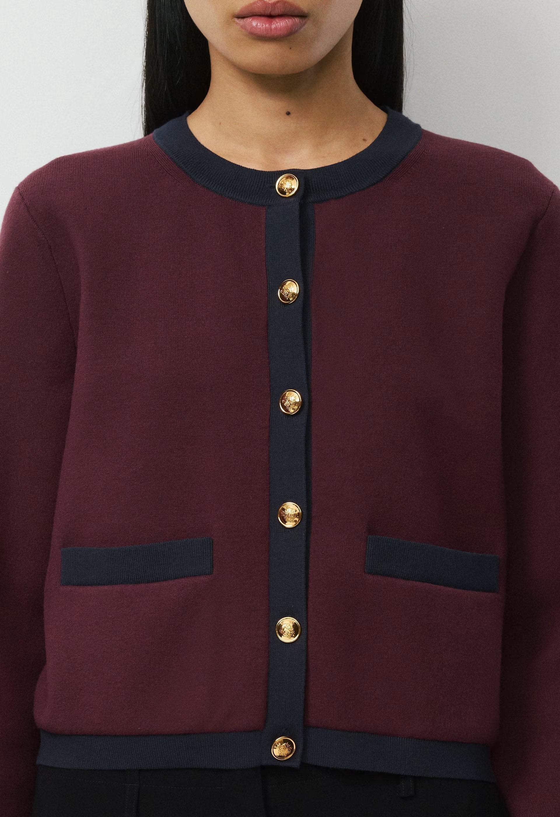 Approach Cardigan - Wonder Yarn - GL PLM/DK NGHT NVY