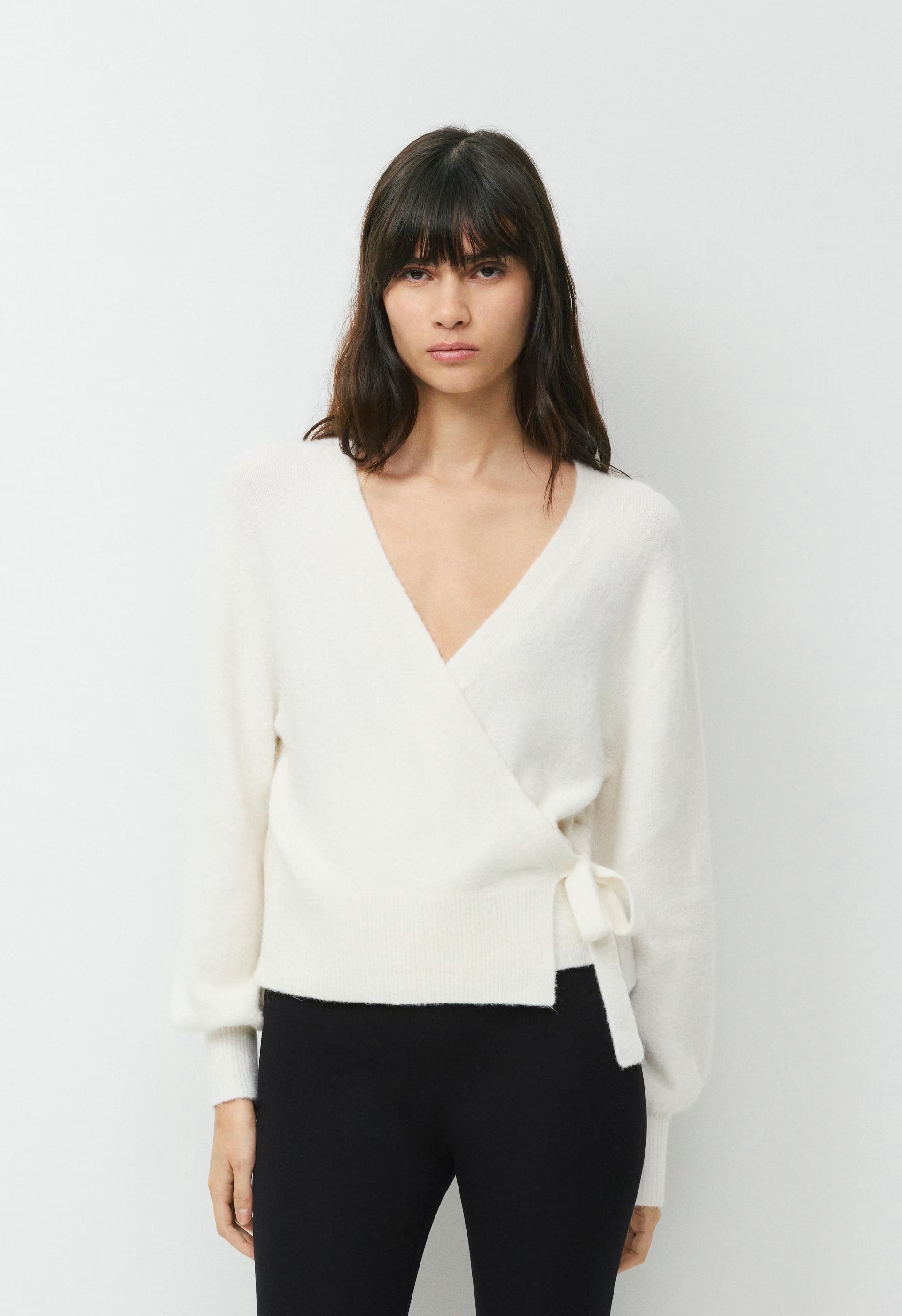 SoftSpoke™ Cassidy Wrap Sweater - LIGHT BIRCH