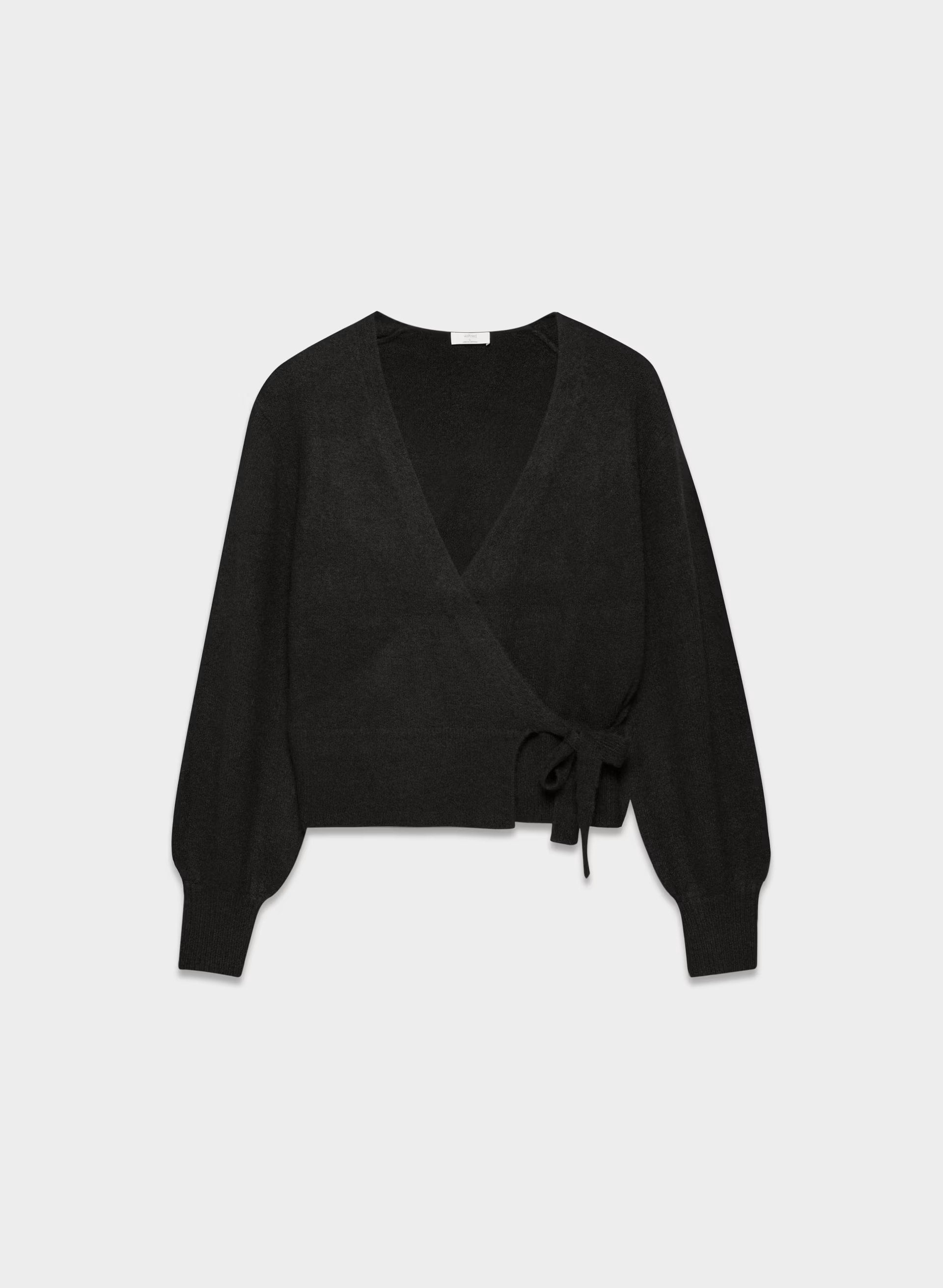 SoftSpoke™ Cassidy Wrap Sweater - BLACK