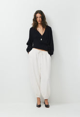 SoftSpoke™ Cassidy Wrap Sweater - BLACK