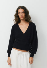 SoftSpoke™ Cassidy Wrap Sweater - BLACK