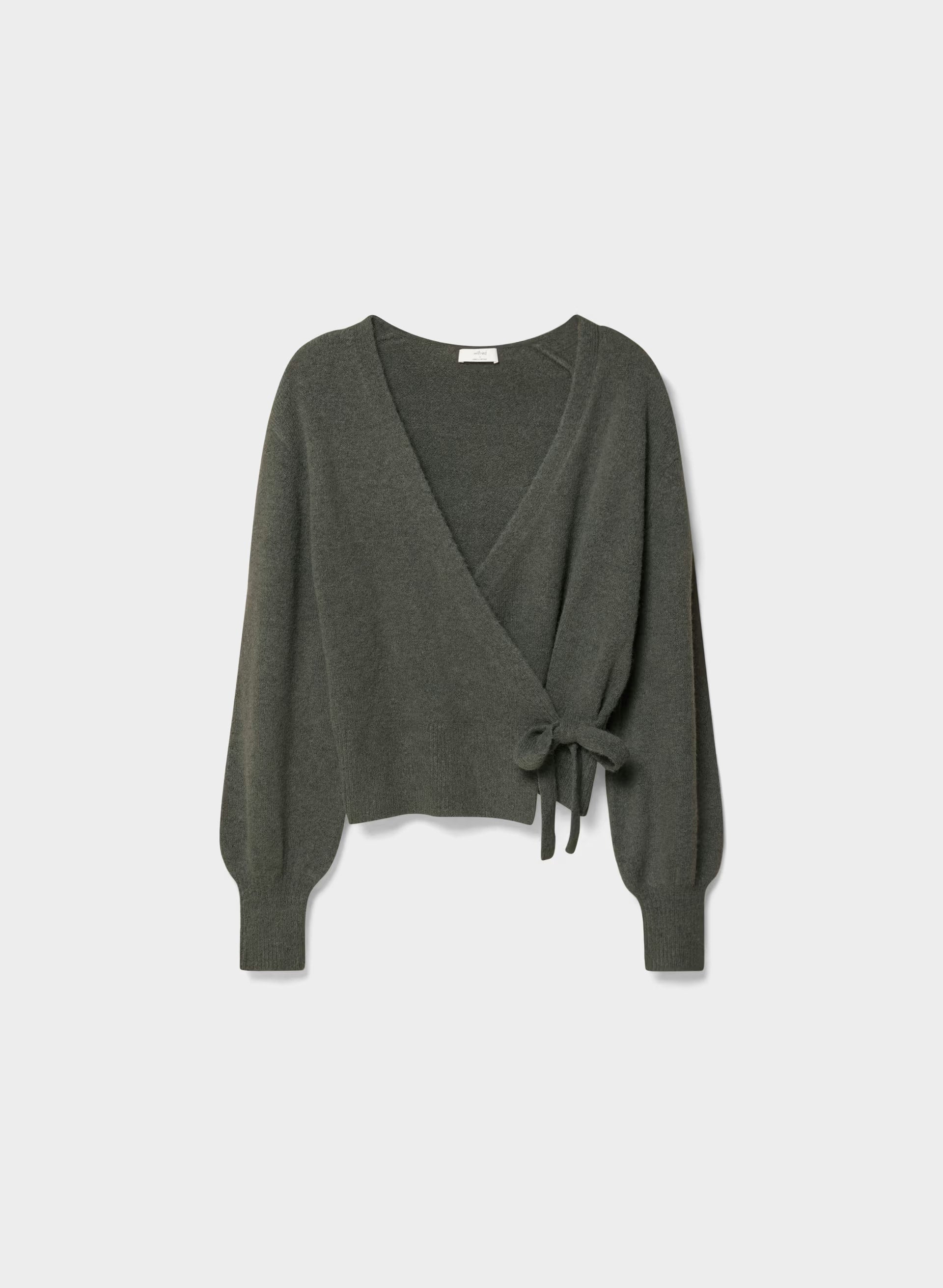 SoftSpoke™ Cassidy Wrap Sweater - FLINT GREEN