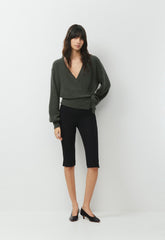 SoftSpoke™ Cassidy Wrap Sweater - FLINT GREEN