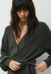 SoftSpoke™ Cassidy Wrap Sweater - FLINT GREEN