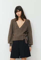 SoftSpoke™ Cassidy Wrap Sweater - HEATHER DARK CHOCOLATE