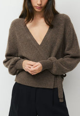 SoftSpoke™ Cassidy Wrap Sweater - HEATHER DARK CHOCOLATE
