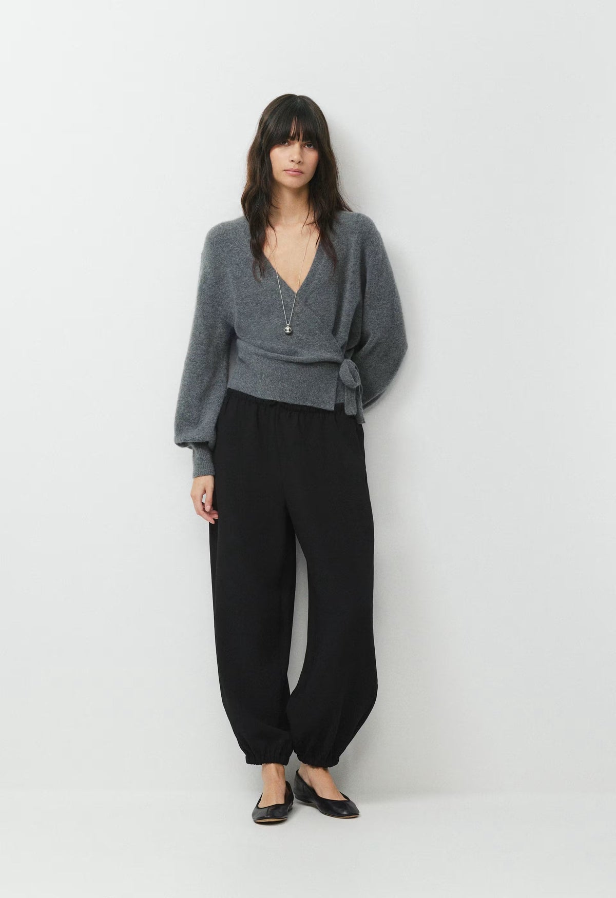 SoftSpoke™ Cassidy Wrap Sweater - HEATHER DARK GREY