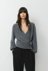 SoftSpoke™ Cassidy Wrap Sweater - HEATHER DARK GREY
