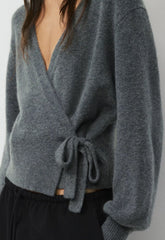 SoftSpoke™ Cassidy Wrap Sweater - HEATHER DARK GREY
