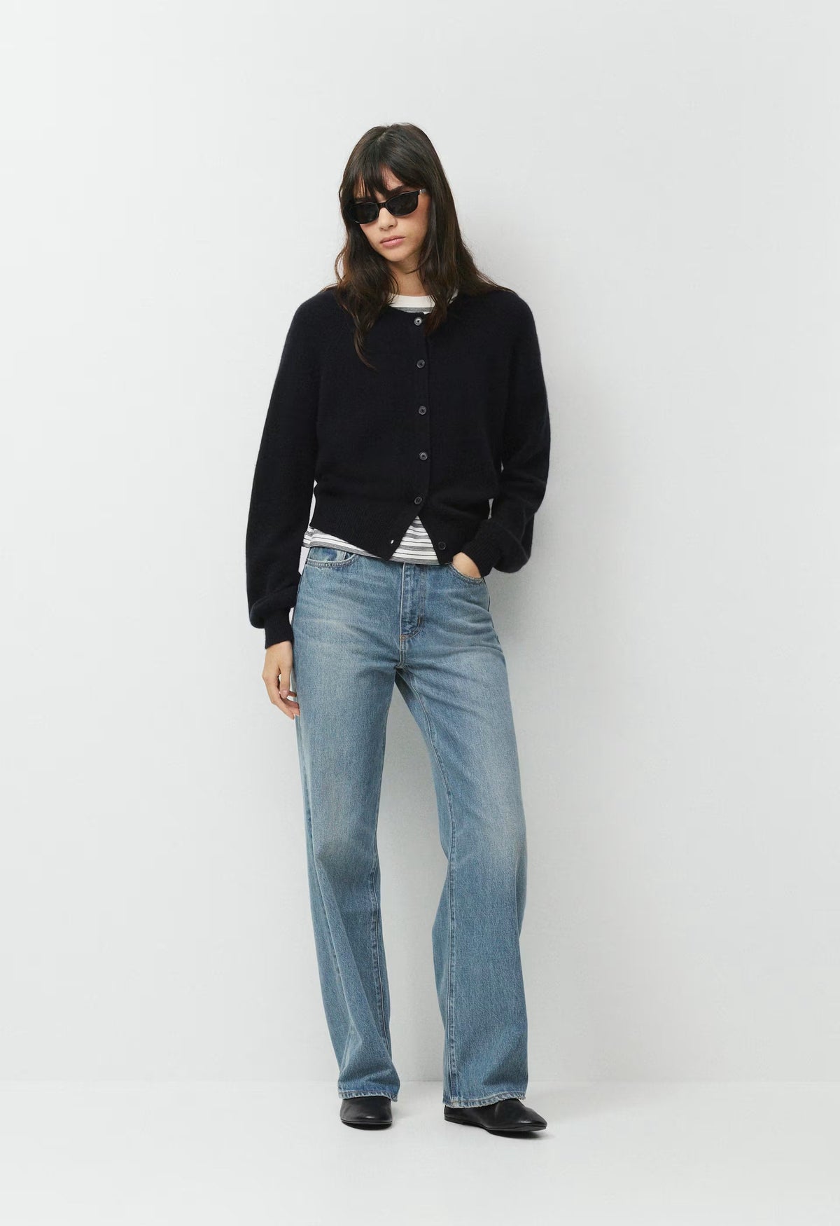 Essential Wool Cashmere London Cardigan - BLACK