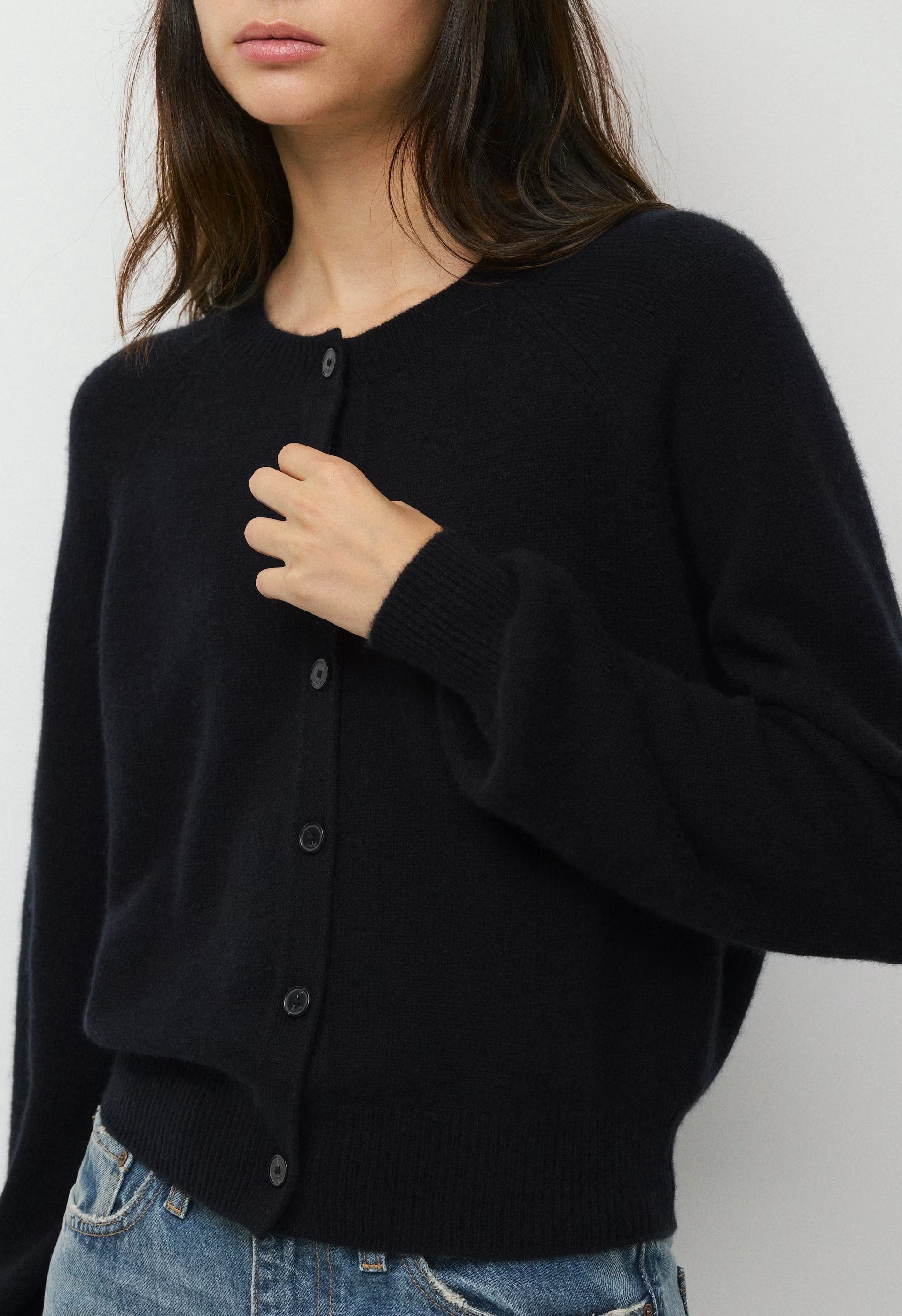 Essential Wool Cashmere London Cardigan - BLACK