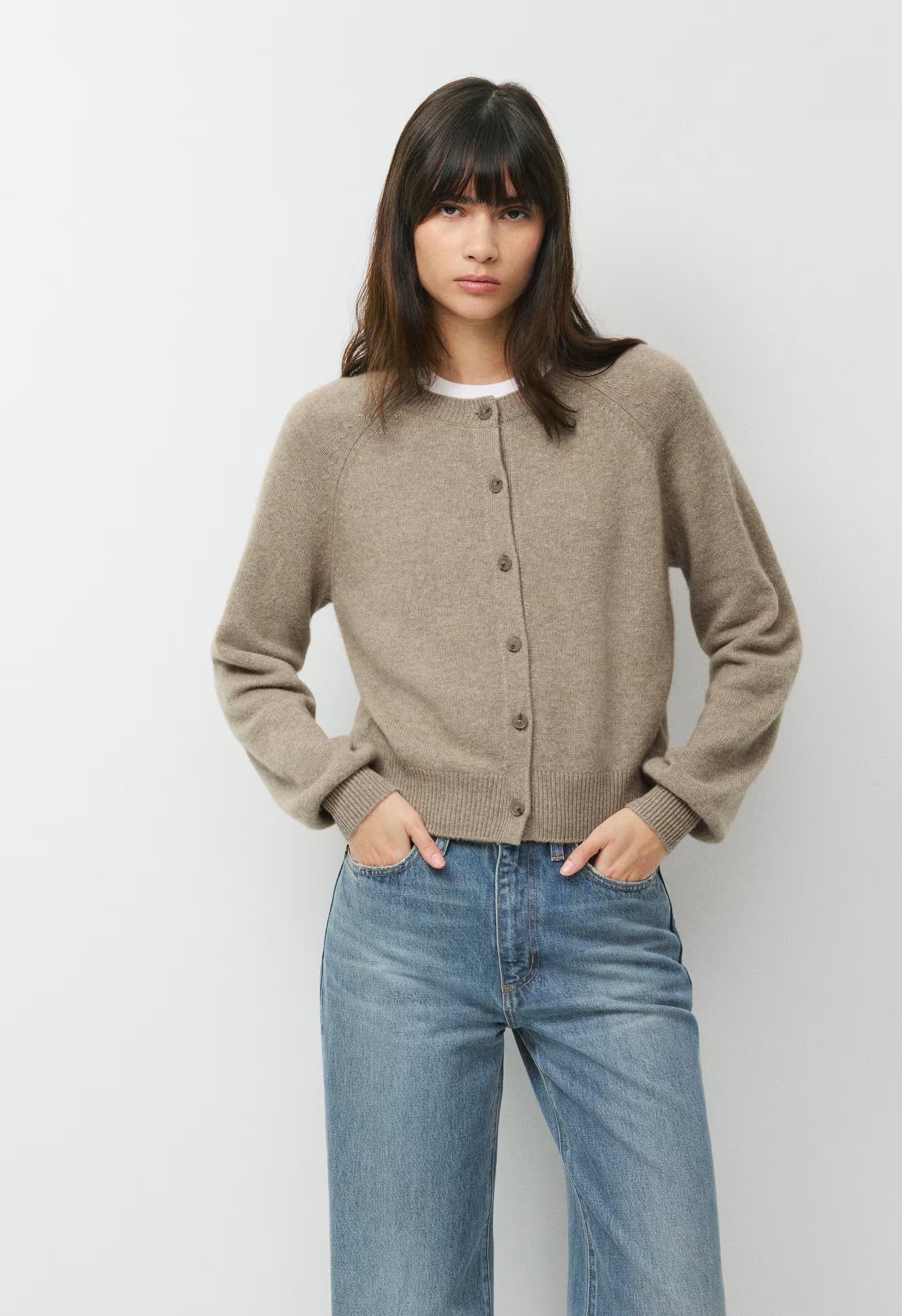Essential Wool Cashmere London Cardigan - HEATHER NOMAD TAUPE