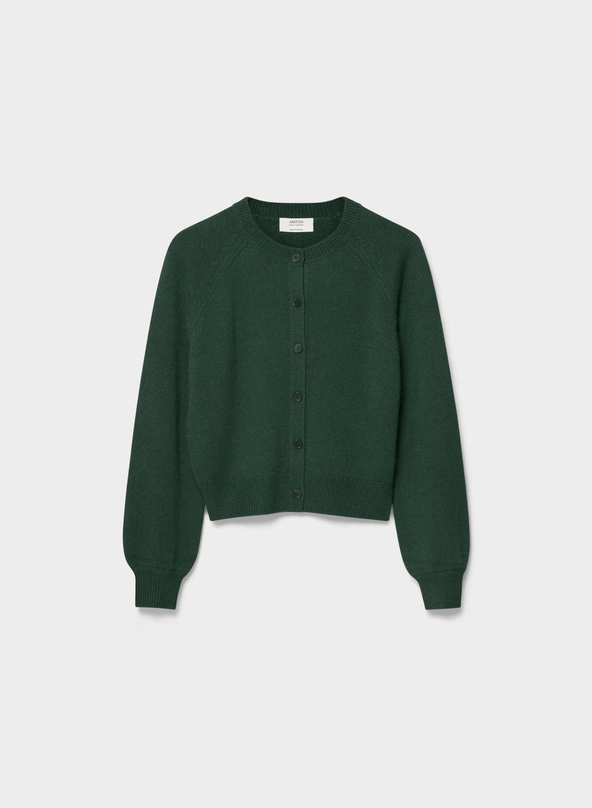 Essential Wool Cashmere London Cardigan - FIGTREE GREEN