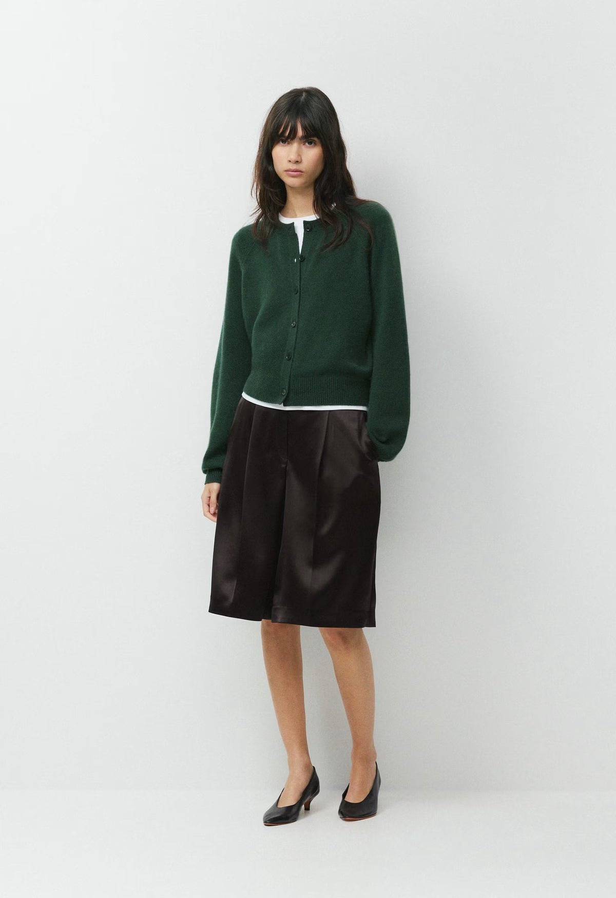 Essential Wool Cashmere London Cardigan - FIGTREE GREEN