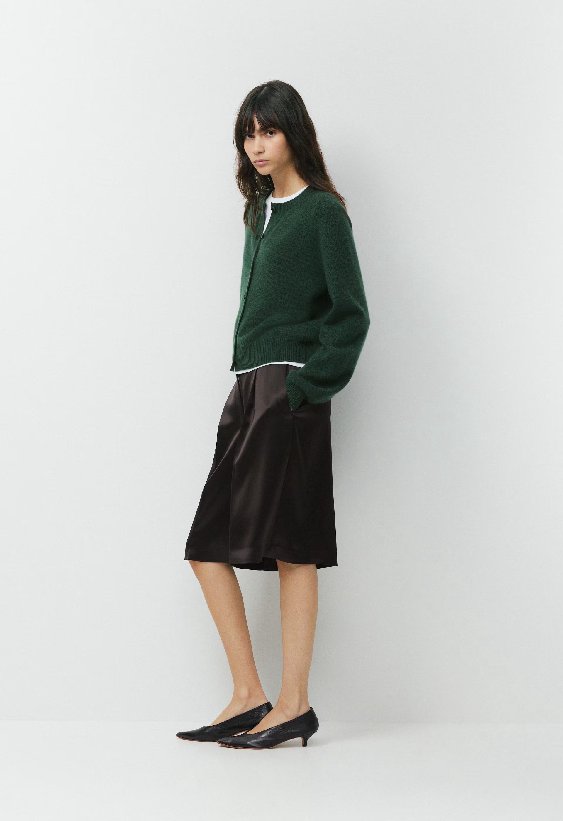 Essential Wool Cashmere London Cardigan - FIGTREE GREEN