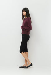 Essential Wool Cashmere London Cardigan - GALA PLUM