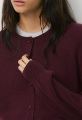 Essential Wool Cashmere London Cardigan - GALA PLUM