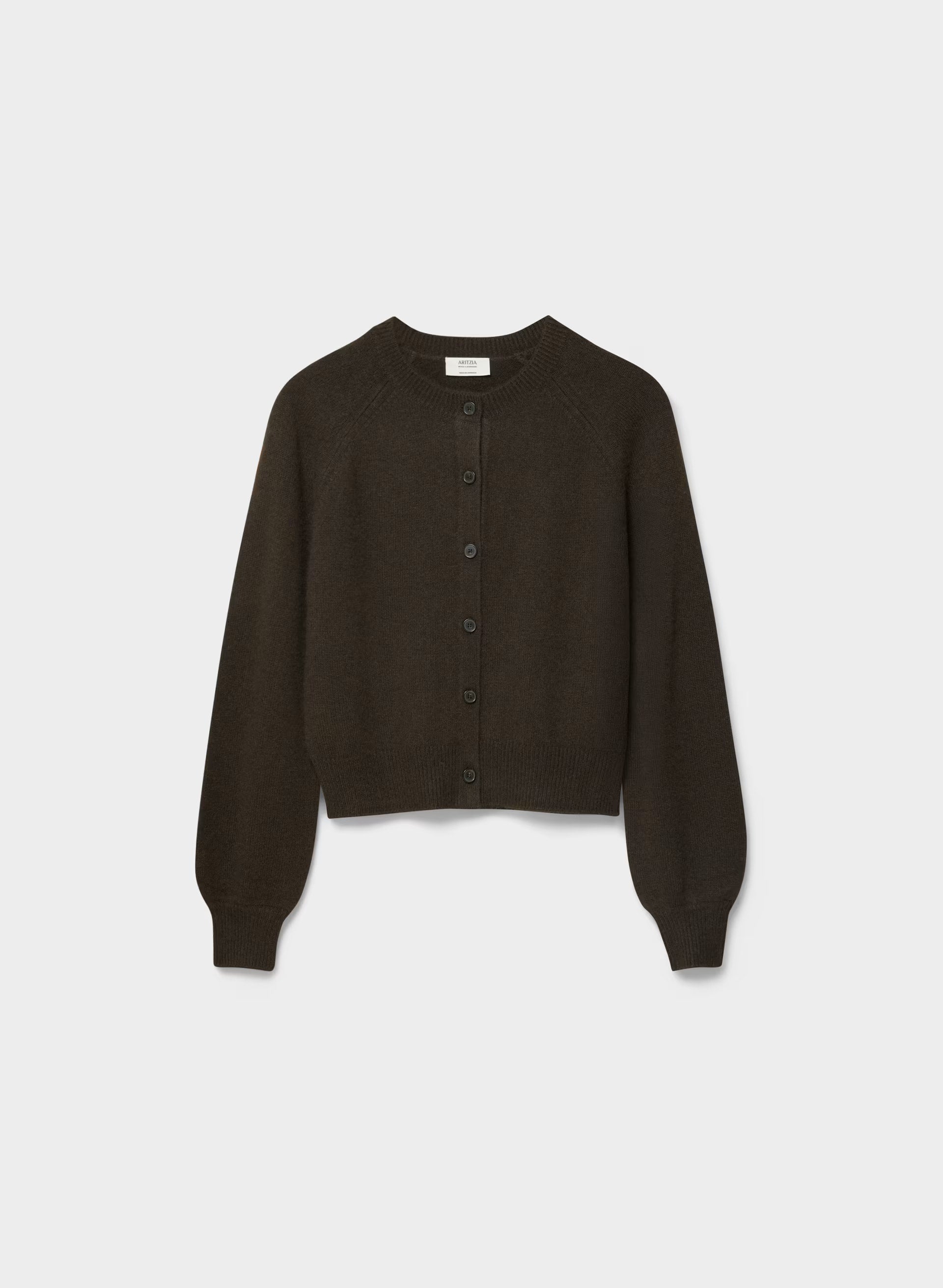 Essential Wool Cashmere London Cardigan - CACAO NIB BROWN