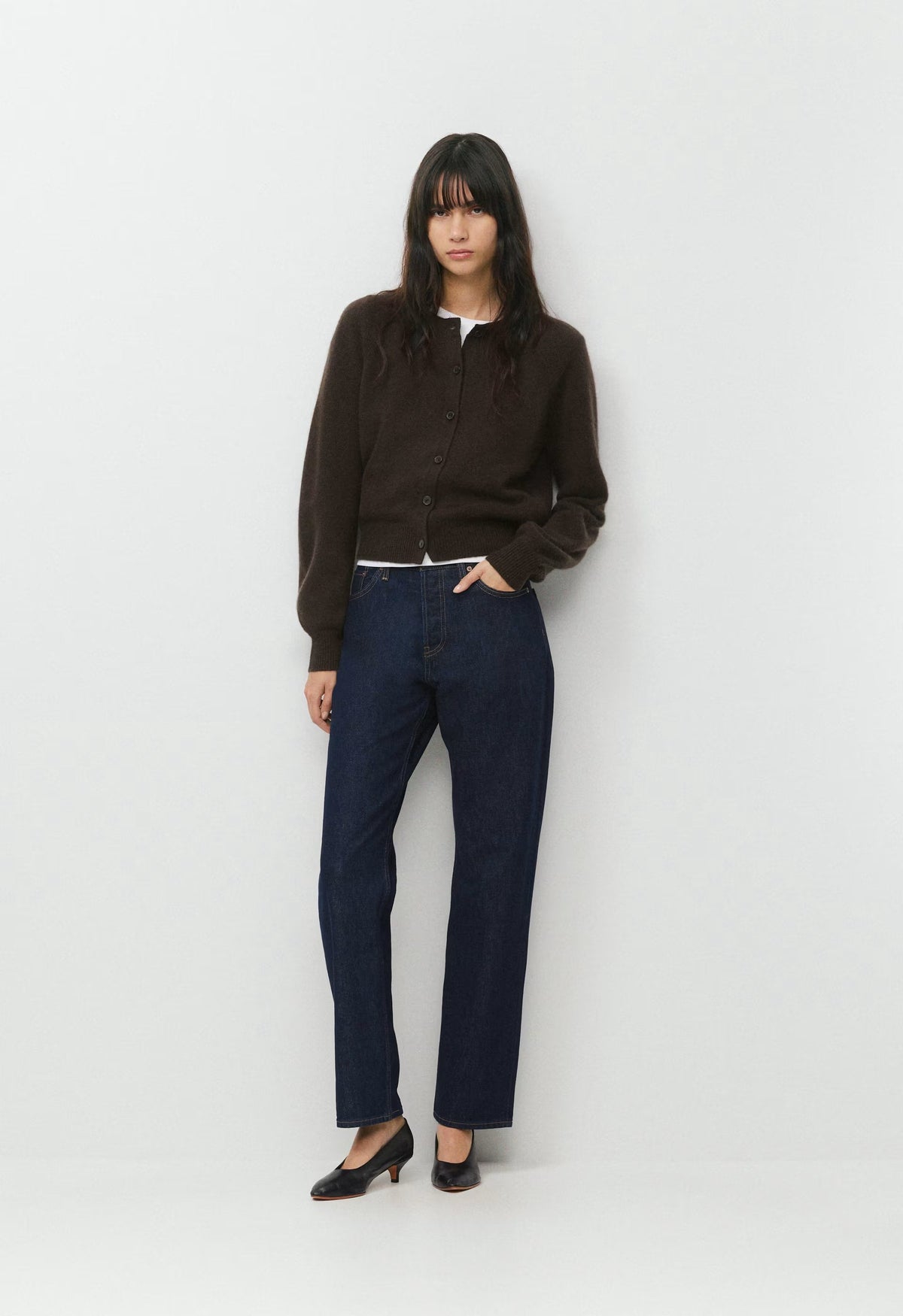 Essential Wool Cashmere London Cardigan - CACAO NIB BROWN