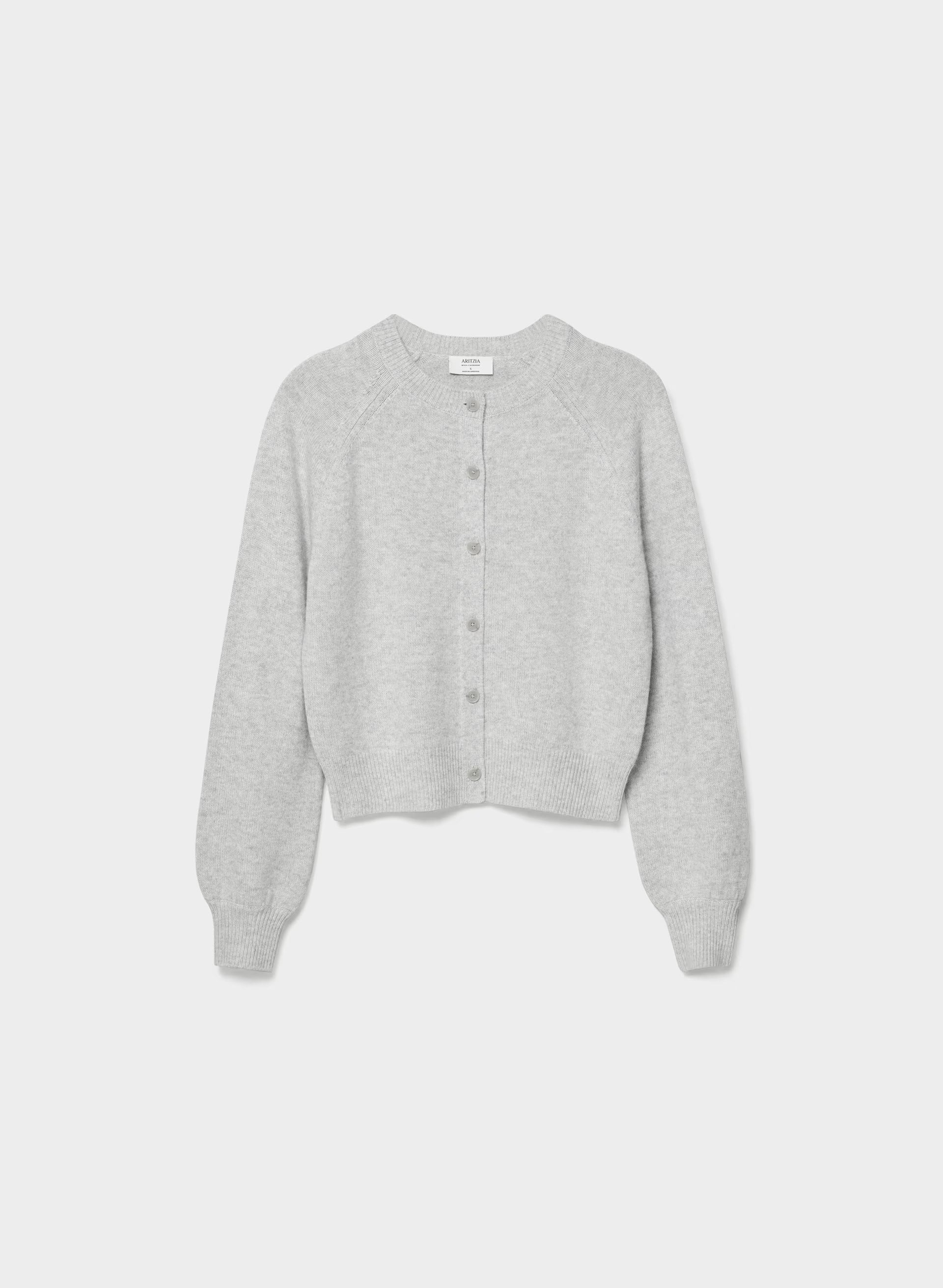 Essential Wool Cashmere London Cardigan - HEATHER CHROME